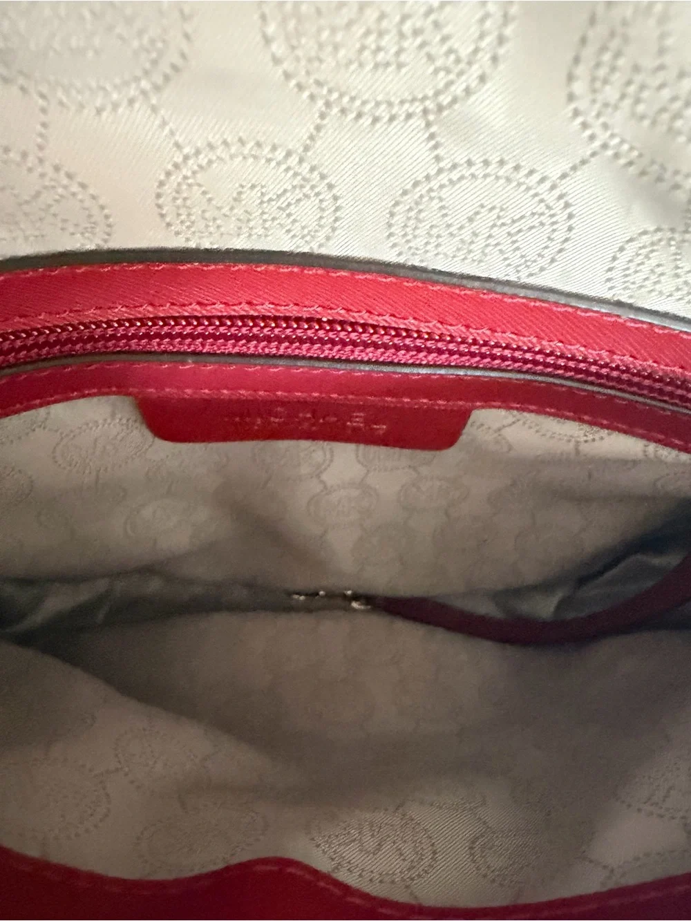 Michael Kors Bedford Nylon Messenger Crossbody Bag Red